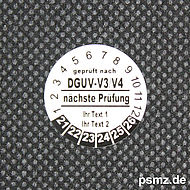 Individualisierbare 20mm DGUV-V3 Prüfplakette