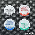 20mm DGUV-V3 Prüfplakette in Weiß und blau rot schwarz grün individualisierbar