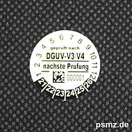 20mm DGUV-V3 Prüfplakette mit 2d Barcode