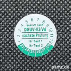 20mm DGUV-V3 Prüfplakette in Weiß und grün individualisierbar